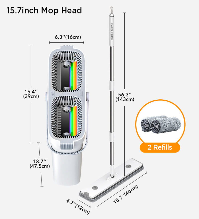 Joybos® 16" Large Flat Mop and Bucket With 4 Upgrade Wringer System Z88 - Image 10