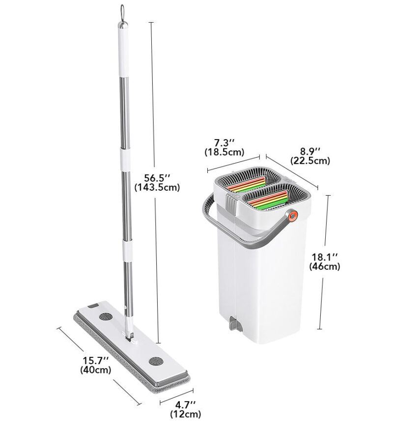 Joybos® Upgrade 2+2 Scrapers 16" Large Flat Mop and Bucket System Z84 - Image 14