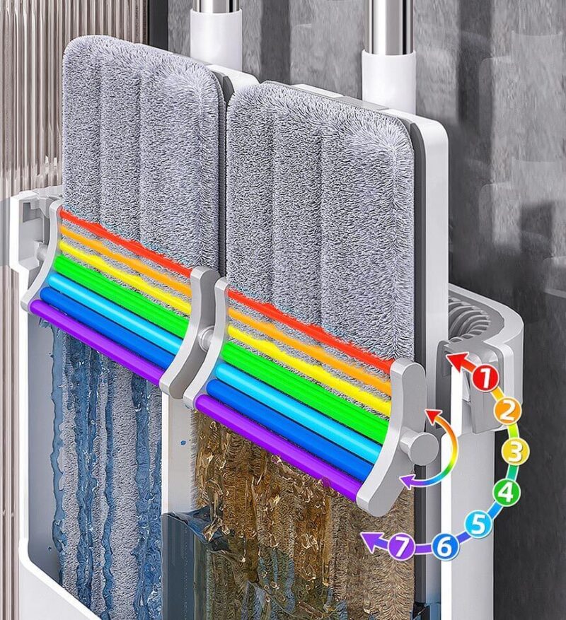 Joybos®Flat Floor Mop and Bucket Set with Aluminum Handle - Image 4