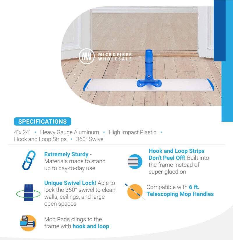 24" Heavy Duty Microfiber Mop Frame - Image 2